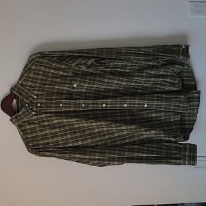 Beretta Long Sleeve Button Down with Pocket (Green, Size L)